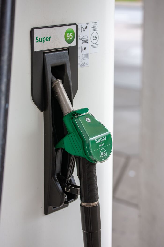 Super 95 petrol nozzle on a fuel dispenser
